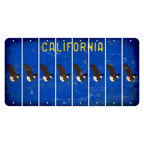 California Blue Cut License Plate Strips (Set of 8)