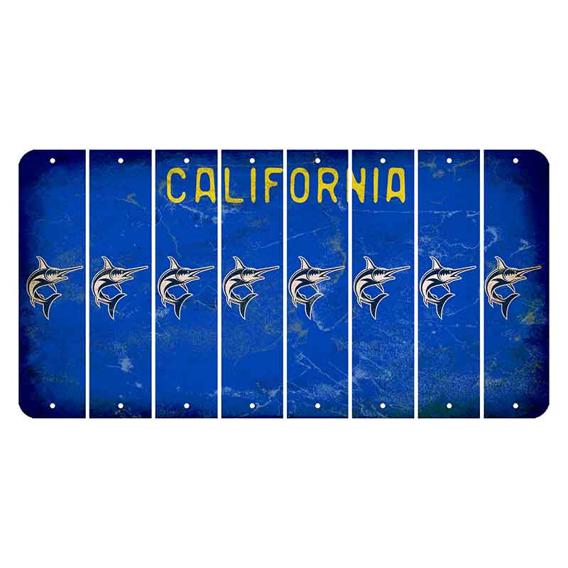 California Blue Cut License Plate Strips (Set of 8)