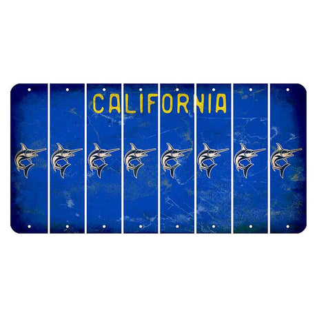 California Blue Cut License Plate Strips (Set of 8)