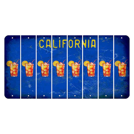 California Blue Cut License Plate Strips (Set of 8)