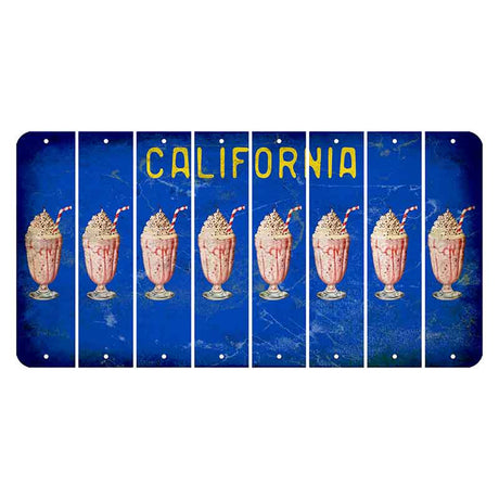 California Blue Cut License Plate Strips (Set of 8)