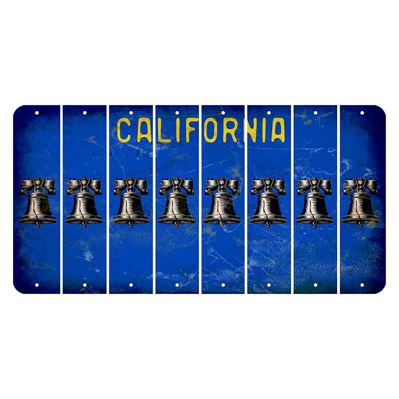 California Blue Cut License Plate Strips (Set of 8)