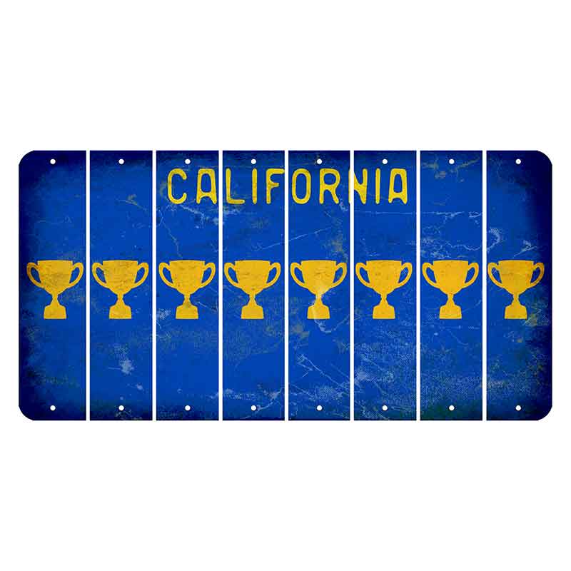 California Blue Cut License Plate Strips (Set of 8)