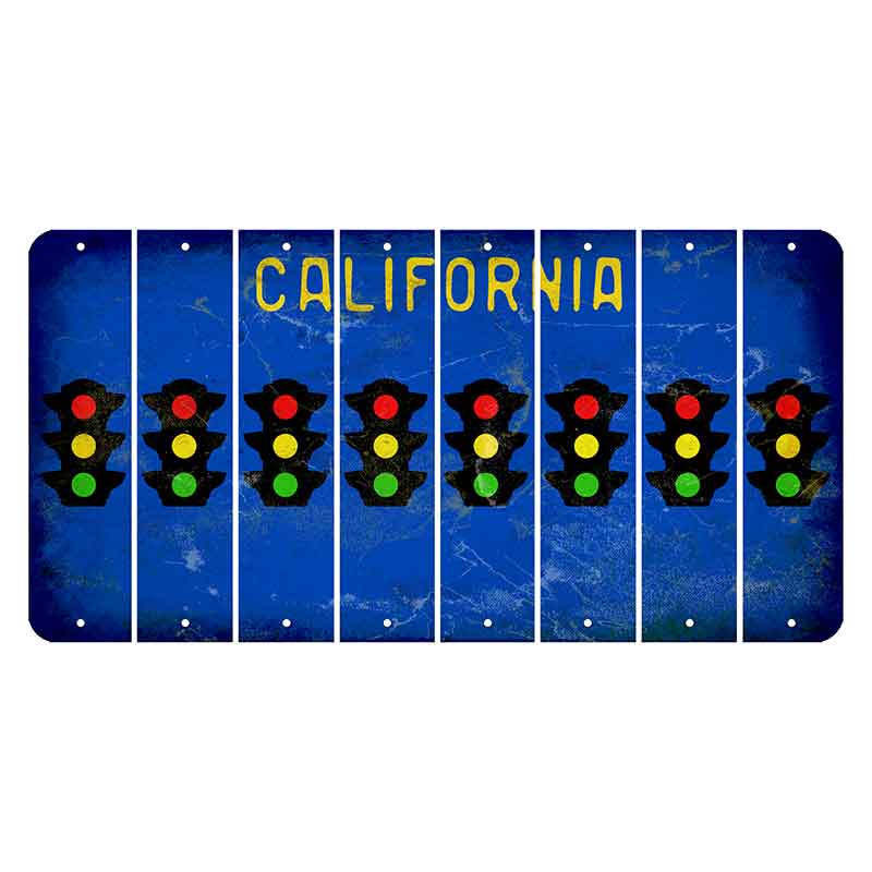 California Blue Cut License Plate Strips (Set of 8)