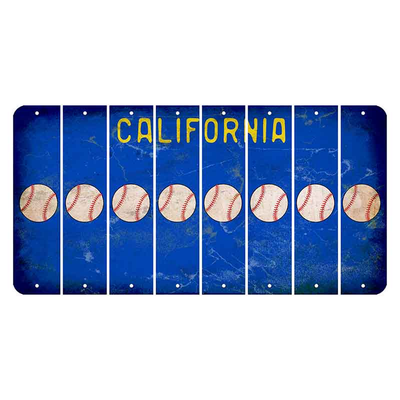 California Blue Cut License Plate Strips (Set of 8)