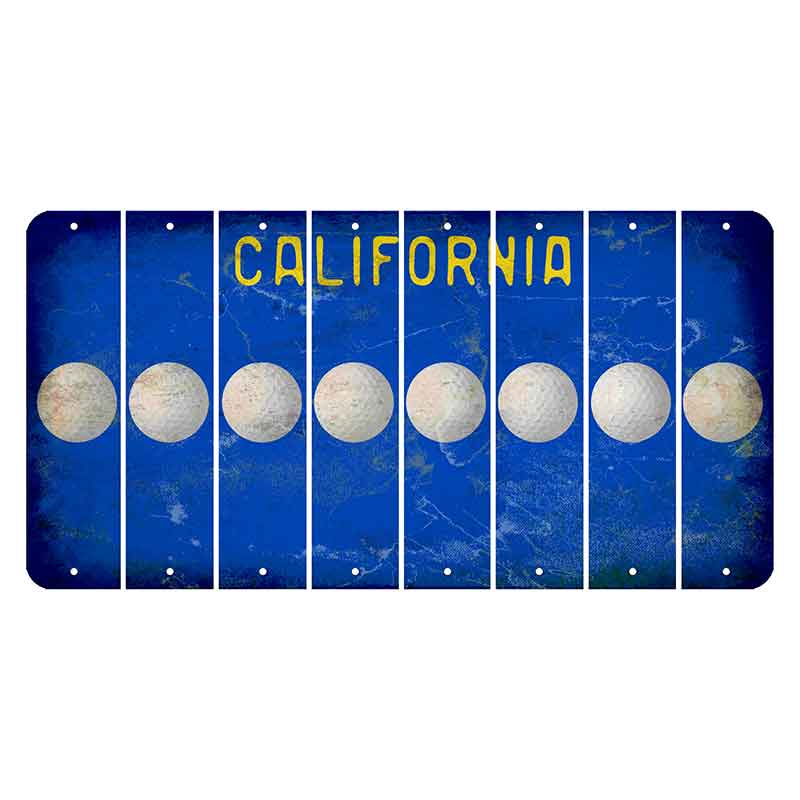 California Blue Cut License Plate Strips (Set of 8)