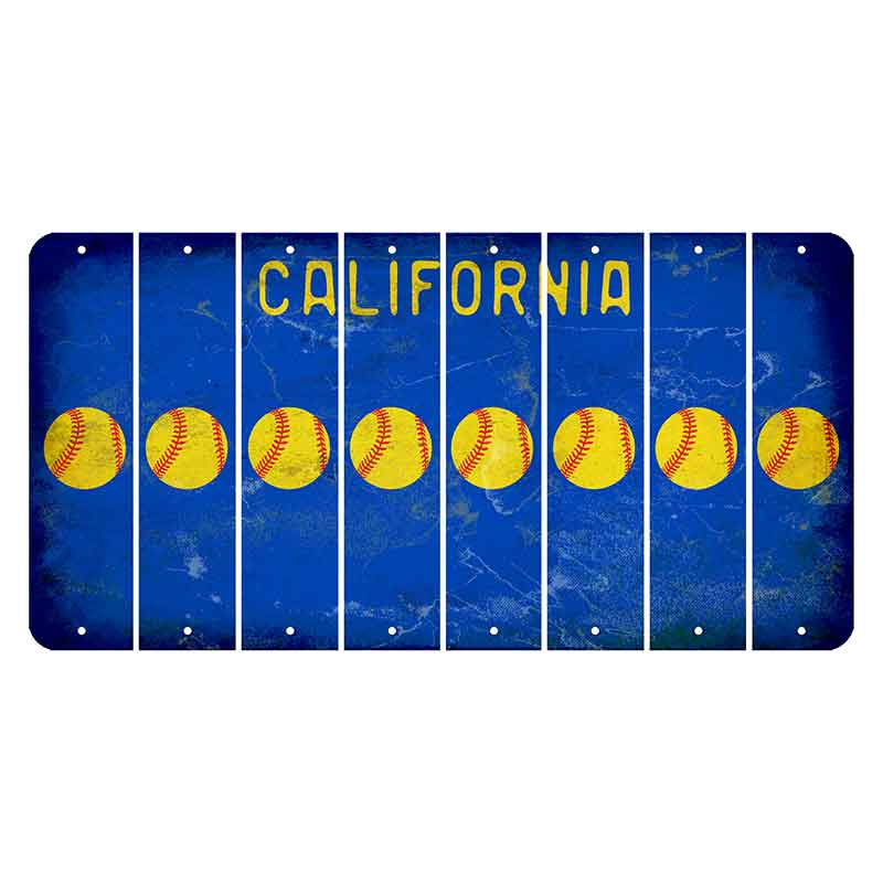 California Blue Cut License Plate Strips (Set of 8)