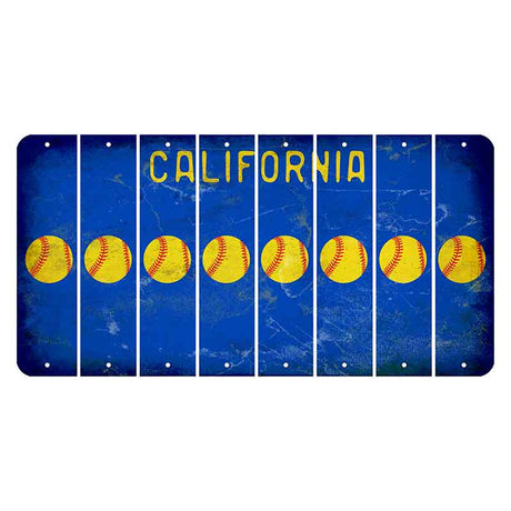 California Blue Cut License Plate Strips (Set of 8)