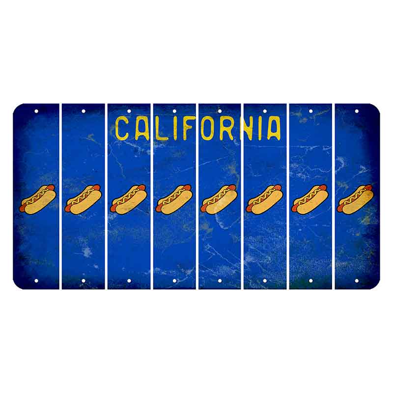 California Blue Cut License Plate Strips (Set of 8)