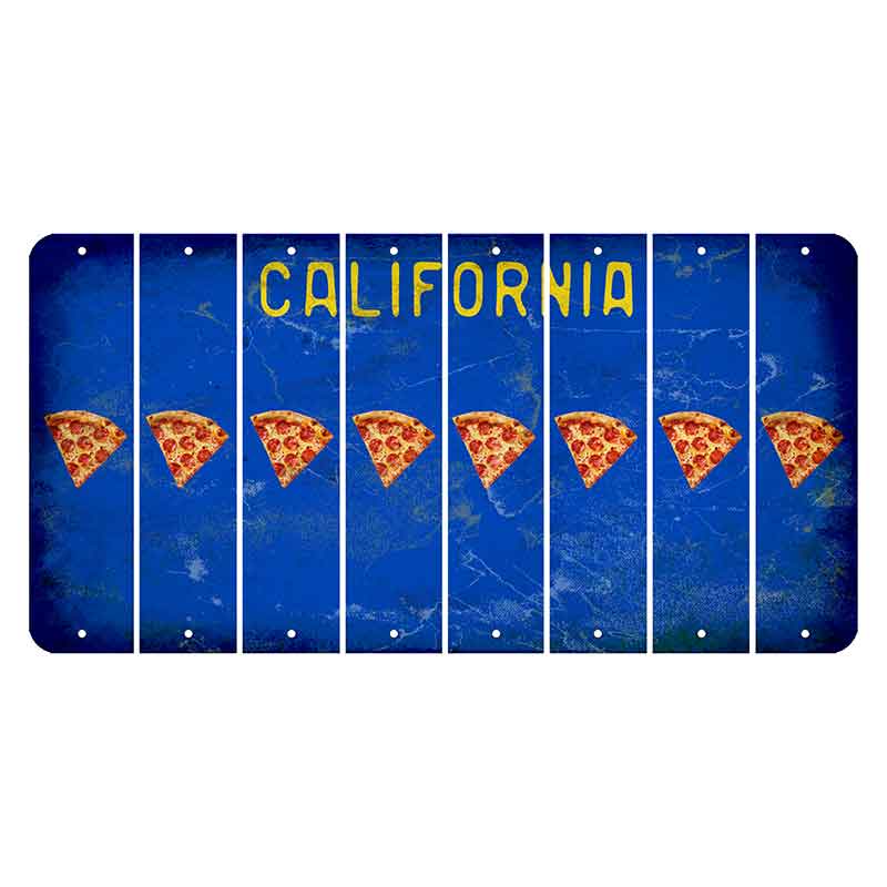 California Blue Cut License Plate Strips (Set of 8)