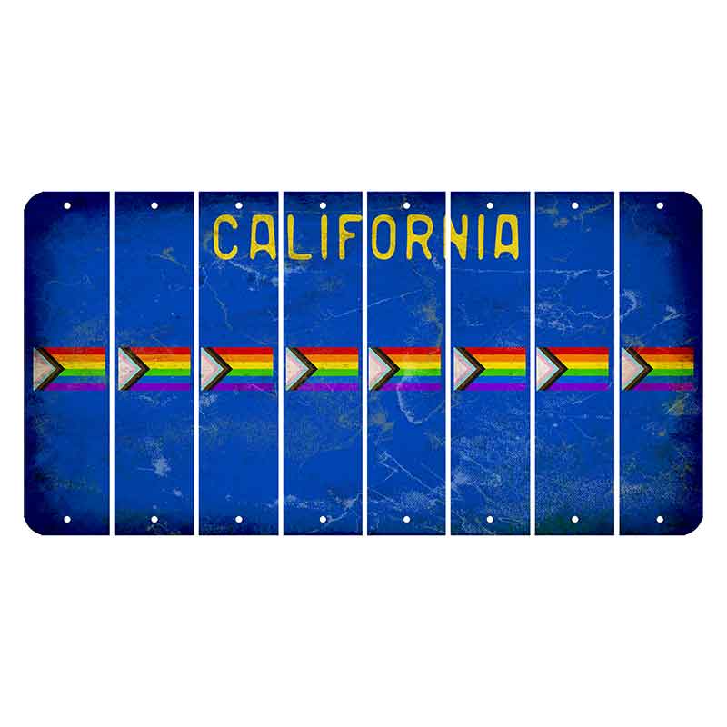 California Blue Cut License Plate Strips (Set of 8)