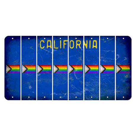 California Blue Cut License Plate Strips (Set of 8)