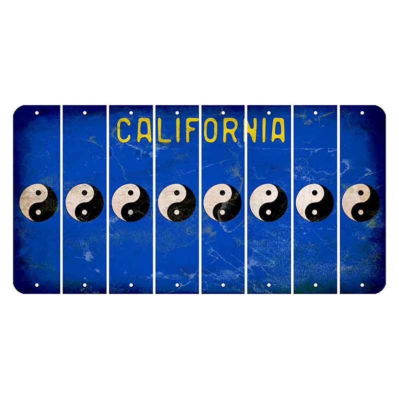 California Blue Cut License Plate Strips (Set of 8)