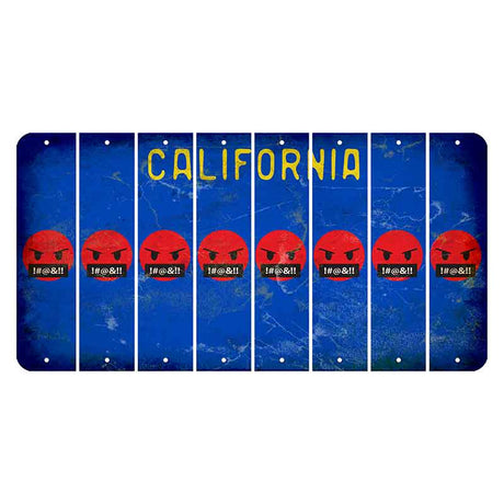 California Blue Cut License Plate Strips (Set of 8)