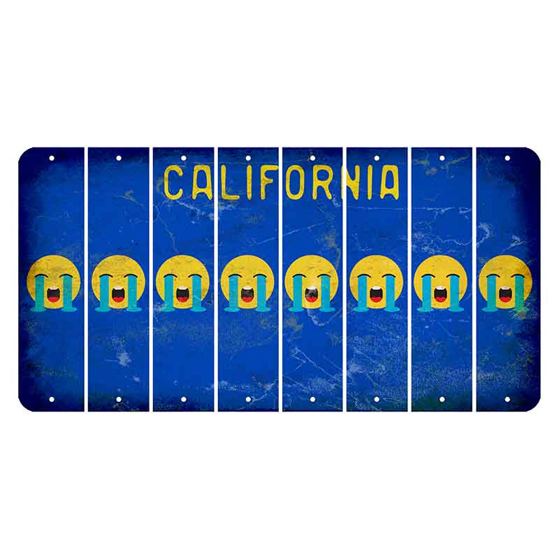 California Blue Cut License Plate Strips (Set of 8)