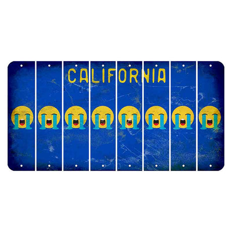 California Blue Cut License Plate Strips (Set of 8)