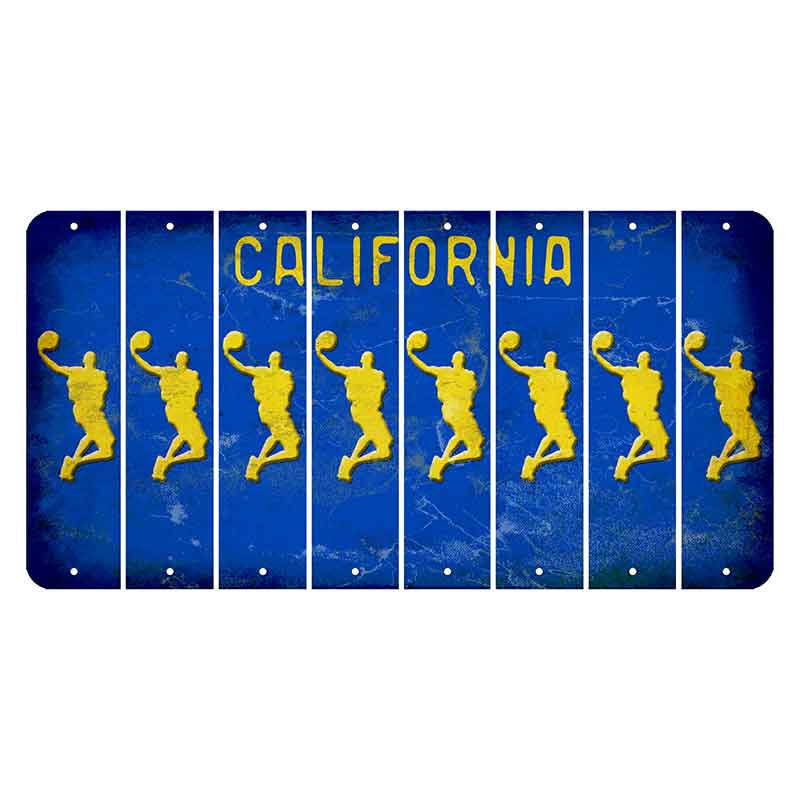 California Blue Cut License Plate Strips (Set of 8)