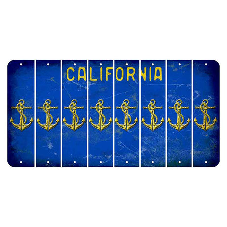 California Blue Cut License Plate Strips (Set of 8)