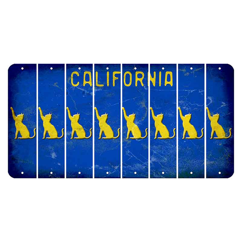 California Blue Cut License Plate Strips (Set of 8)