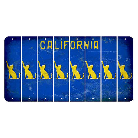 California Blue Cut License Plate Strips (Set of 8)