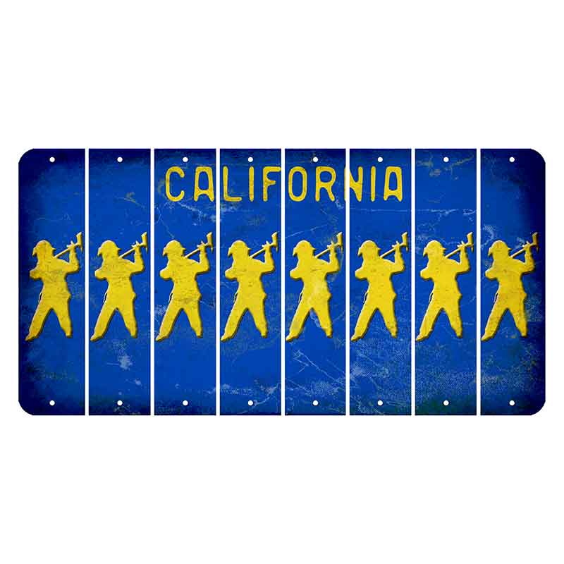 California Blue Cut License Plate Strips (Set of 8)