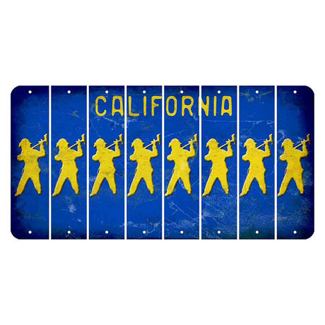 California Blue Cut License Plate Strips (Set of 8)