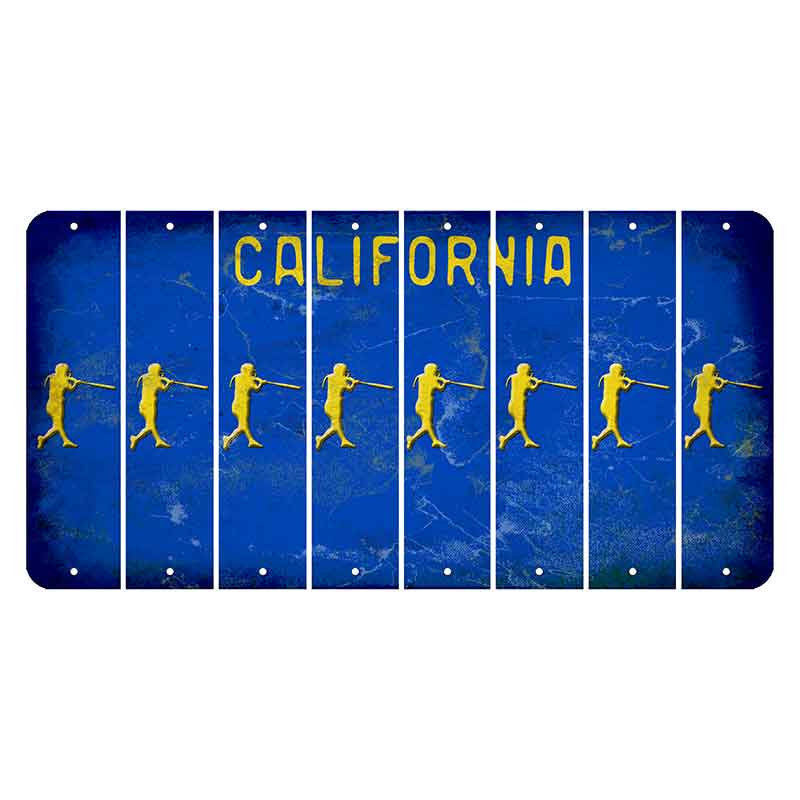 California Blue Cut License Plate Strips (Set of 8)