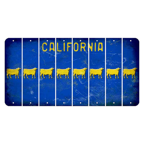 California Blue Cut License Plate Strips (Set of 8)