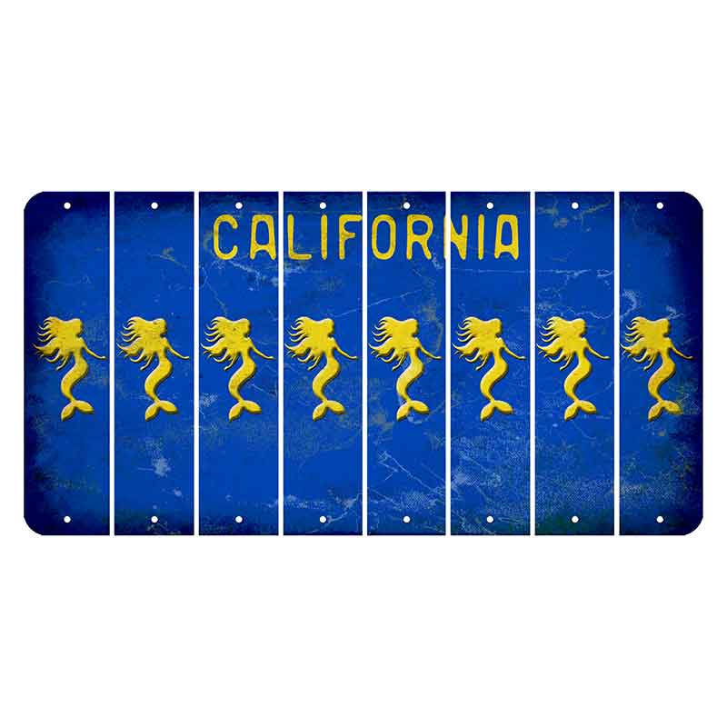 California Blue Cut License Plate Strips (Set of 8)