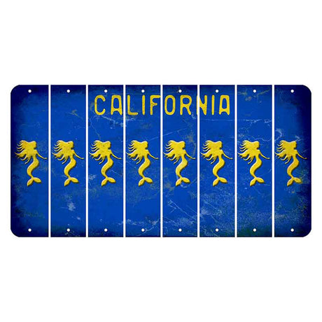 California Blue Cut License Plate Strips (Set of 8)