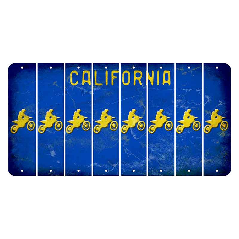 California Blue Cut License Plate Strips (Set of 8)