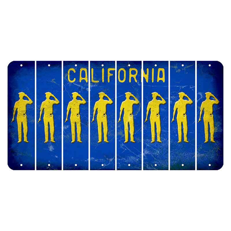 California Blue Cut License Plate Strips (Set of 8)