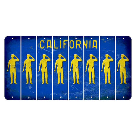 California Blue Cut License Plate Strips (Set of 8)