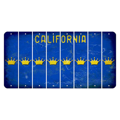 California Blue Cut License Plate Strips (Set of 8)