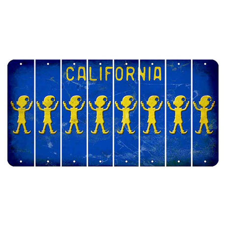 California Blue Cut License Plate Strips (Set of 8)