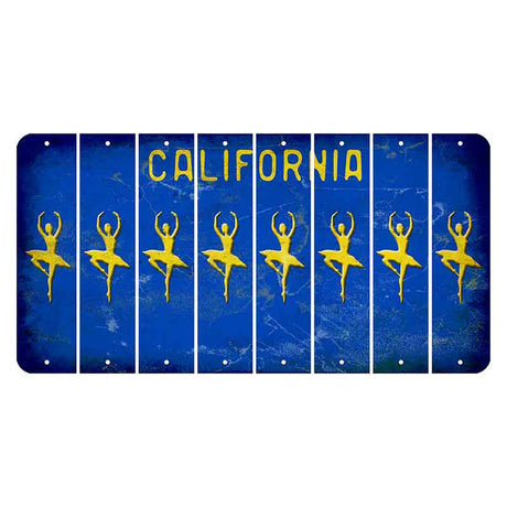 California Blue Cut License Plate Strips (Set of 8)