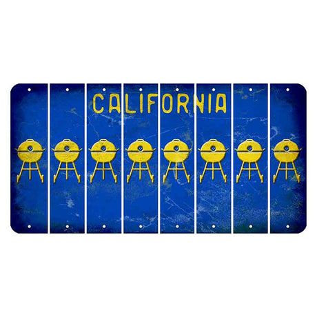 California Blue Cut License Plate Strips (Set of 8)