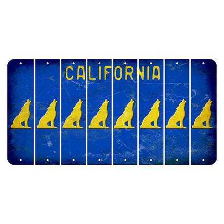 California Blue Cut License Plate Strips (Set of 8)