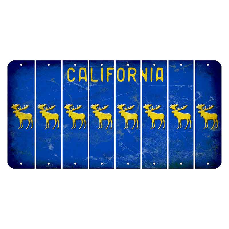 California Blue Cut License Plate Strips (Set of 8)