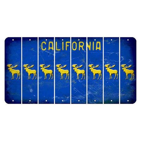 California Blue Cut License Plate Strips (Set of 8)