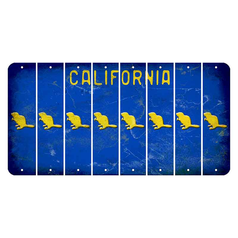 California Blue Cut License Plate Strips (Set of 8)