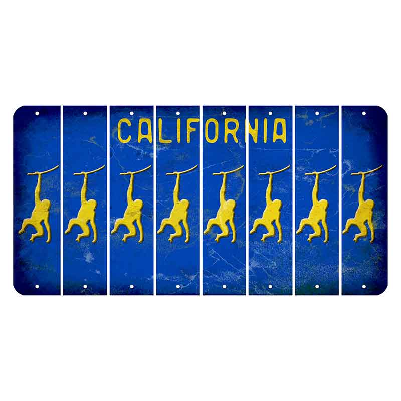 California Blue Cut License Plate Strips (Set of 8)