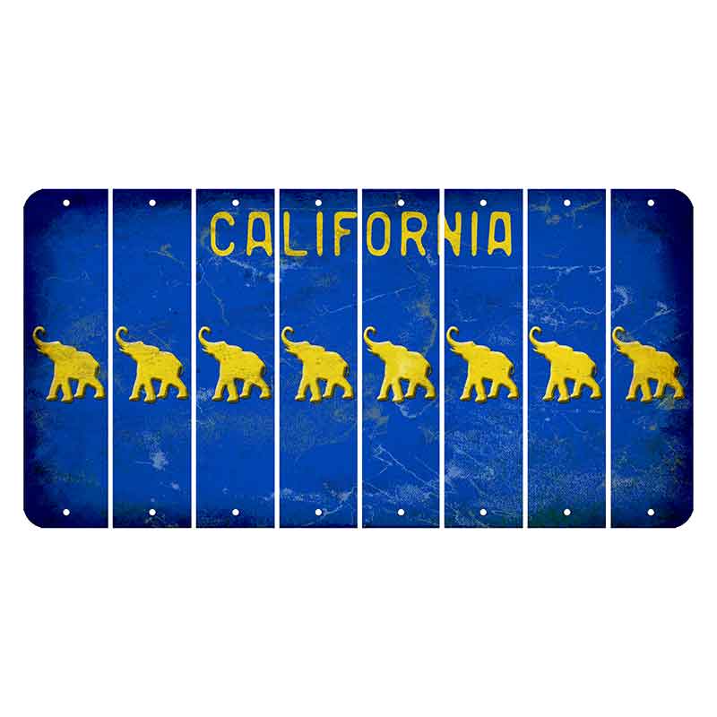 California Blue Cut License Plate Strips (Set of 8)