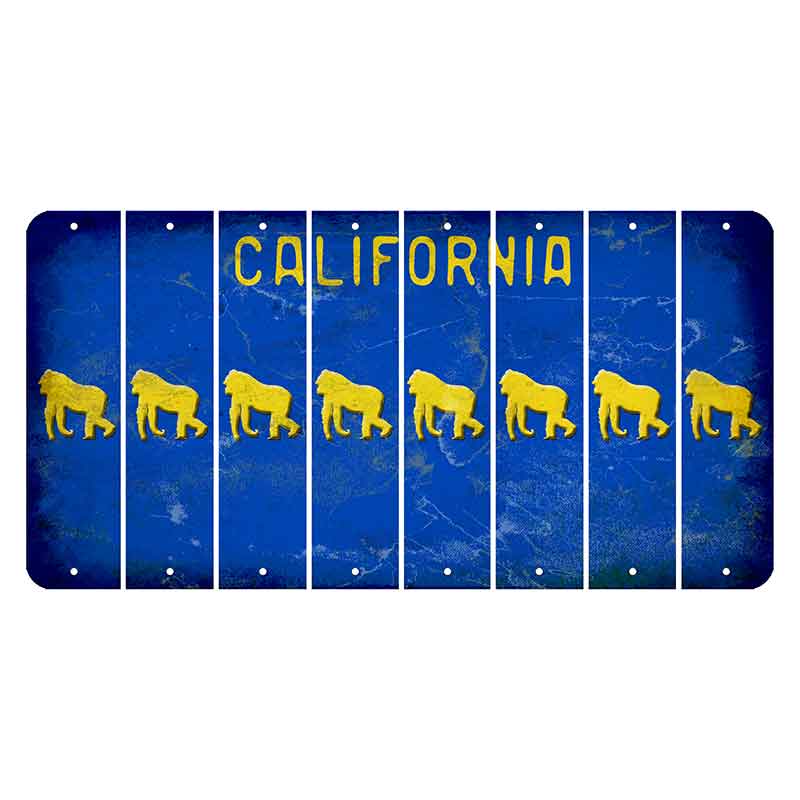 California Blue Cut License Plate Strips (Set of 8)