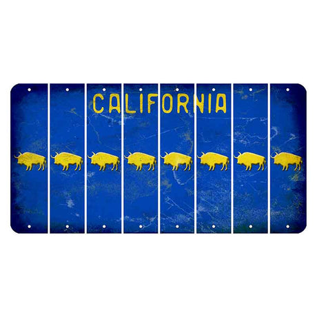 California Blue Cut License Plate Strips (Set of 8)