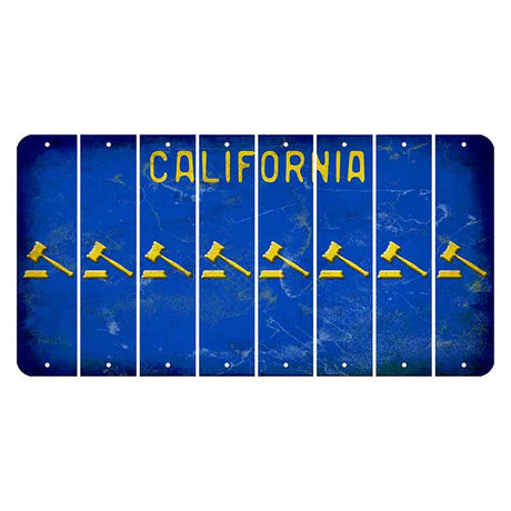 California Blue Cut License Plate Strips (Set of 8)