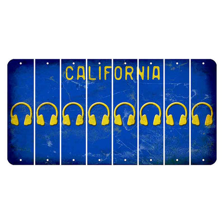 California Blue Cut License Plate Strips (Set of 8)