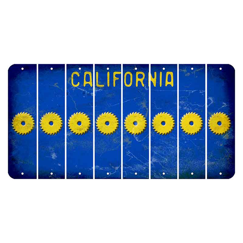 California Blue Cut License Plate Strips (Set of 8)