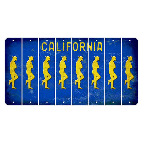 California Blue Cut License Plate Strips (Set of 8)