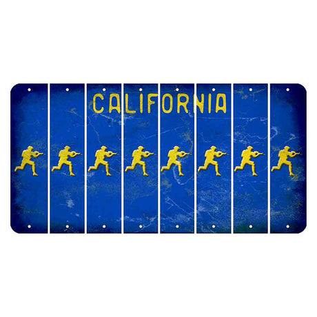 California Blue Cut License Plate Strips (Set of 8)